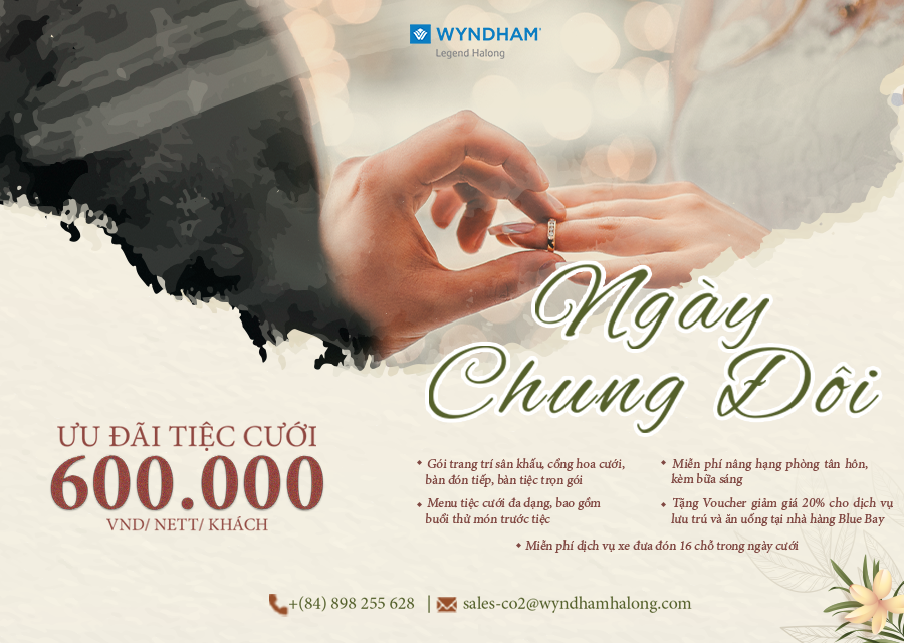 Ghi dấu ngày chung đôi với ưu đãi tiệc cưới tại Wyndham Legend Halong