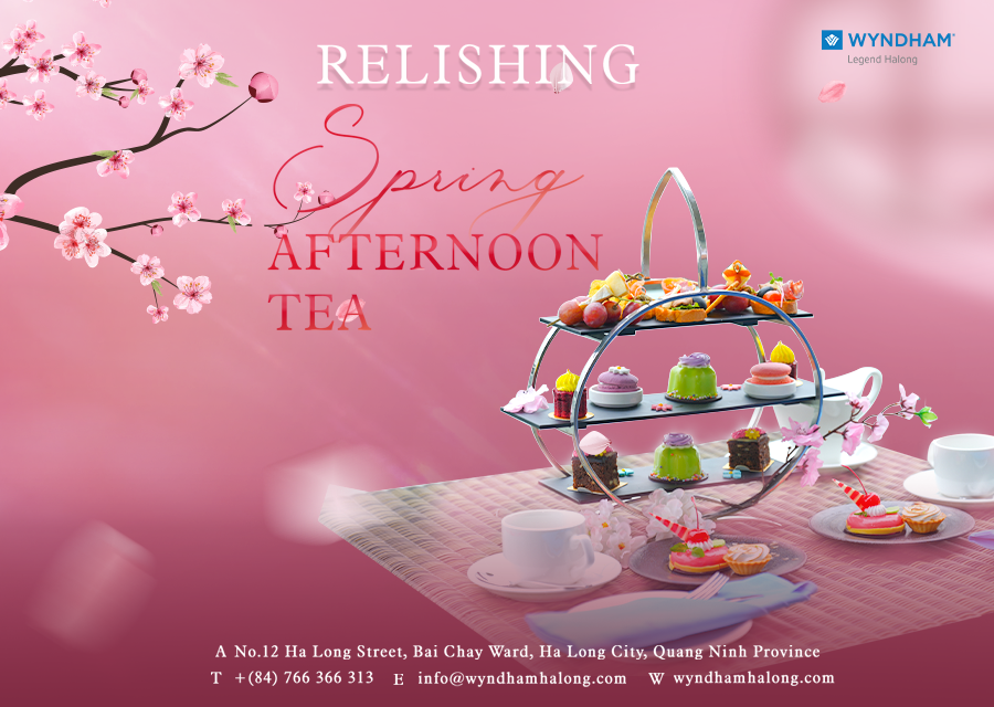 Relishing spring afternoon tea