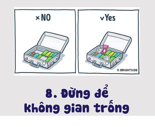 Mẹo gấp đồ gọn nhẹ để vali 8